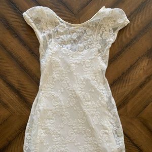 White lace mini dress!